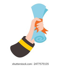 hand hold diploma vector illustration