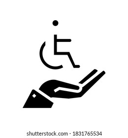 mano mantener desactivado el vector de icono de glifo de signos humano. mano sujetar el signo humano desactivado. símbolo de contorno aislado ilustración negra