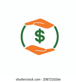Icono de vector de símbolo de retención de mano
