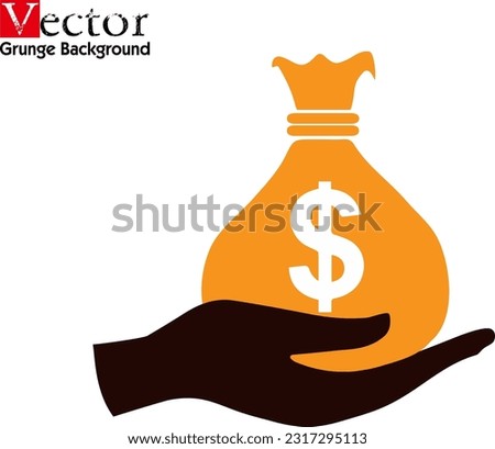 Hand hold dollar ymbol vector iconn Dollar with hand icon, Money bag icon vector, USD dollar currency symbol. Graphic design element Flat money symbol on hand