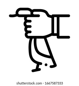 Hand Hold Duck Icon Vector. Outline Hand Hold Duck Sign. Isolated Contour Symbol Illustration