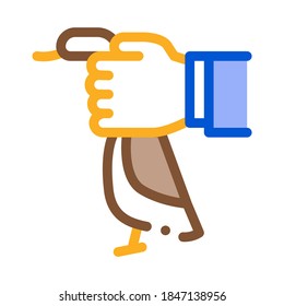 Hand Hold Duck Icon Vektor. Umriss Hand Halten Duck Schild. Farbisolierte Farbwiedergabe-Symbol-Illustration