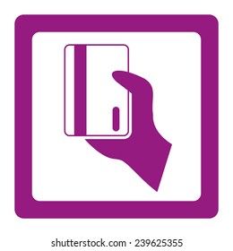 hand hold electronic card vector icon