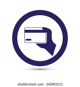 hand hold electronic card vector icon