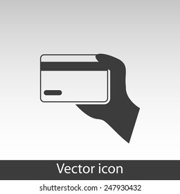 hand hold electronic card vector icon