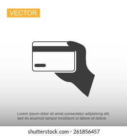 Hand hold electronic card vector icon