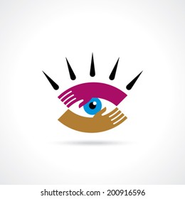 Hand Hold Eye Icon Vector