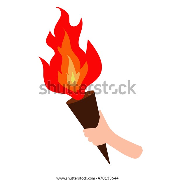 Hand Hold Fire Stick Stock Vector 