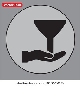 Hand halten Funnel Vektor. eps10