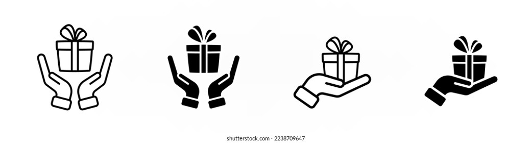 Ilustración de línea simple de la caja de regalo de mano