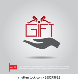 Hand Hold Gift Like Box Vector Icon