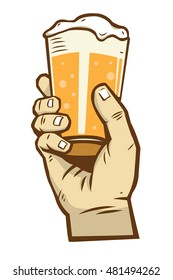 HAND HOLD A GLASS OF BEER