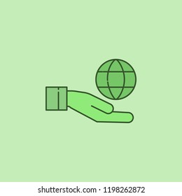 hand hold globe icon