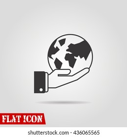 hand hold globe icon