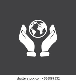 hand hold globe icon