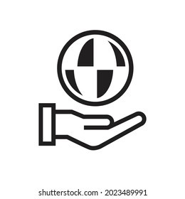 Ilustración vectorial de diseño de iconos de retención de mano