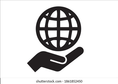 Hand hold globe icon vector, Save the Planet Icon Vector Logo Template Illustration Design. Vector EPS 10.