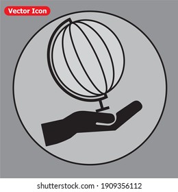 Hand hold globe icon vector. eps 10