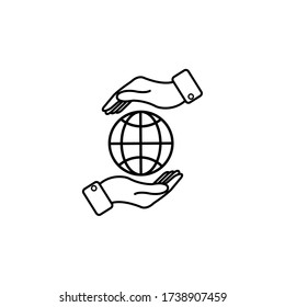 hand hold globe - vector icon, flat design best vector icon