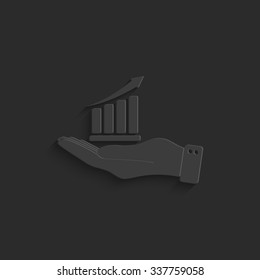 hand hold graph - vector icon