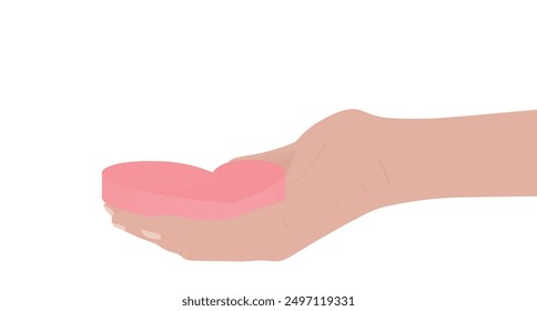 Hand hold heart. vector illustration