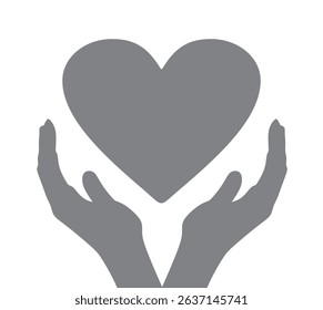 Hand hold heart. vector illustration	