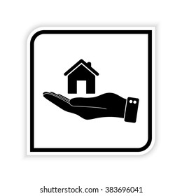 hand hold home  - vector icon