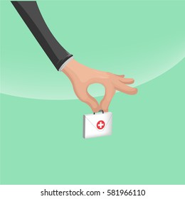 Hand Hold Hospital Small Bag Vector