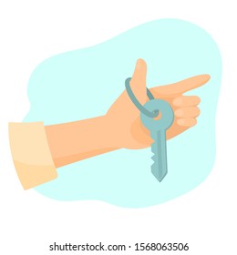 A hand hold a house key