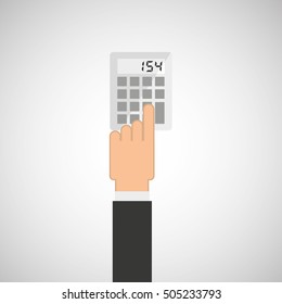 hand hold icon calculator design flat isolated vector illustration eps 10