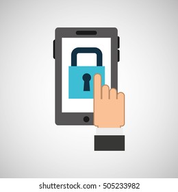 hand hold icon padlock password design flat isolated vector illustration eps 10