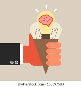 hand hold idea ice cream