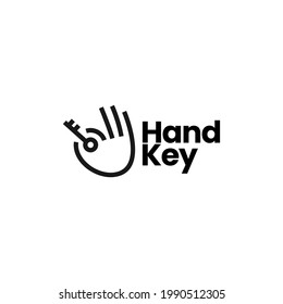 Hand Hold Key Logo Vector Icon Illustration