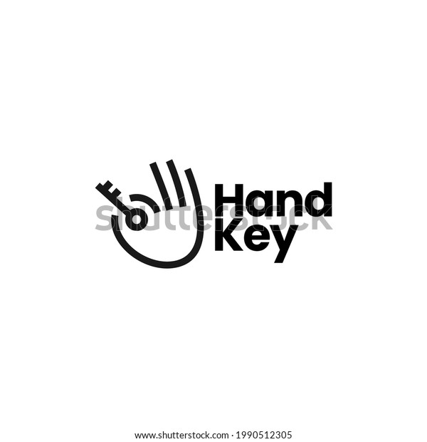 hand hold key logo\
vector icon illustration