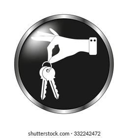 hand hold keys icon - vector button