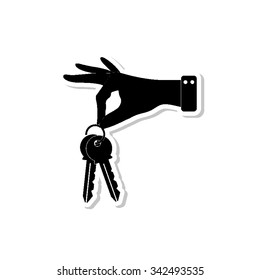 hand hold keys - vector icon with shadow