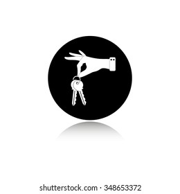 hand hold keys - vector icon