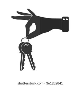 hand hold keys  - vector icon