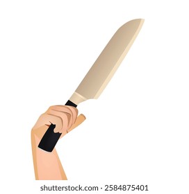Hand hold knife. vector illustration