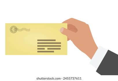 Hand hold letter. vector illustration