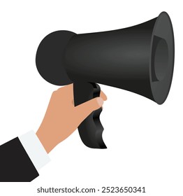 Hand hold megaphone. vector illustration