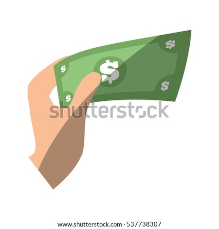 hand hold mobey bill dollar flat icon vector illustration eps 10