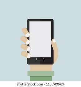 hand hold mobile communication information.
