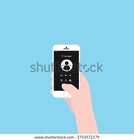 hand hold mobile phone call recieve manager IT manager  voice message mobile phone