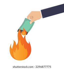 Ilustración de diseño de vectores de dinero para retención de mano y grabación