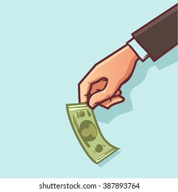 hand hold money, concept vector illustration