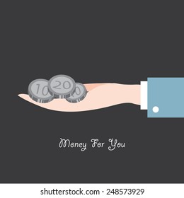 hand hold money flat icon  vector illustration eps10  