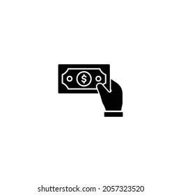 Hand hold money icon vector for web site Computer and mobile app