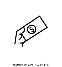 hand hold money vector icon design white background