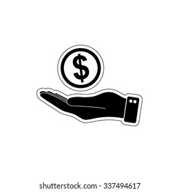 hand hold money - vector icon